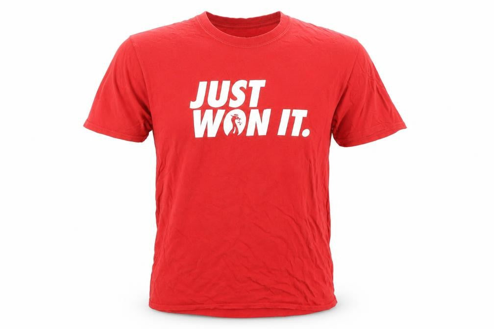 The Anfield Wrap Men's Red 'Just Won It' Graphic T-Shirt Size L
