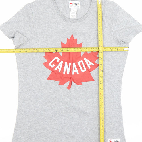 Hudson's Bay Women’s Grey Canada T-Shirt Size L Cotton Blend