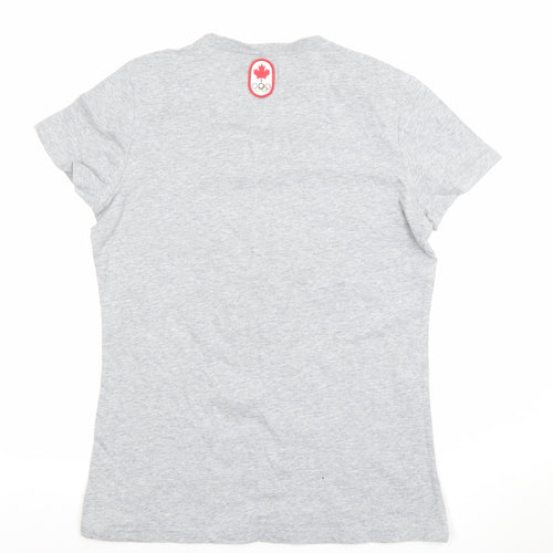 Hudson's Bay Women’s Grey Canada T-Shirt Size L Cotton Blend