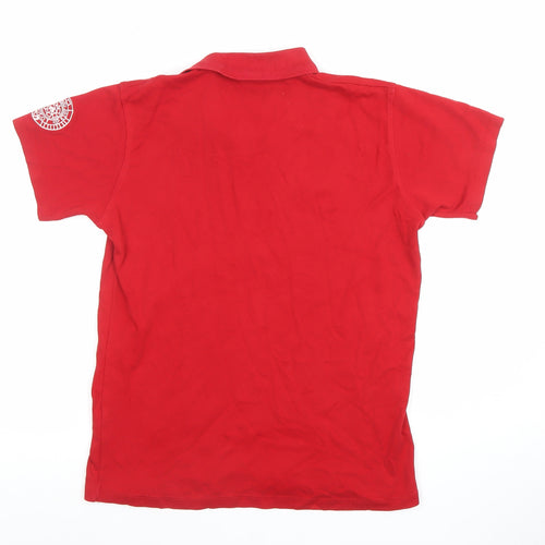 La Martina Boys Red Polo Shirt Porsche Team Logo 11-12 Years 100% Cotton