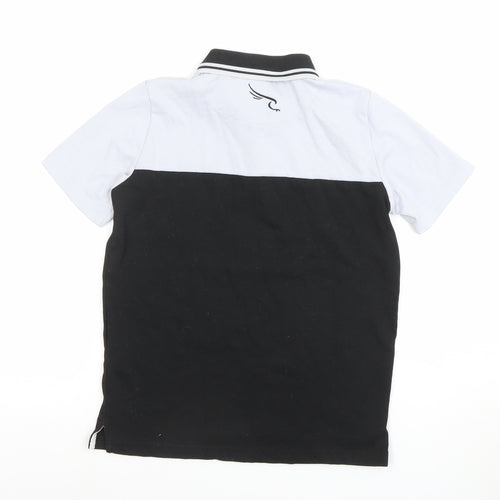 Macron Boys Black Polo Shirt XXS Newcastle Falcons Rugby Top