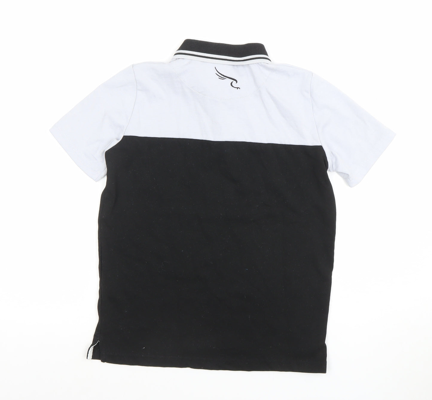 Macron Boys Black Polo Shirt XXS Newcastle Falcons Rugby Top