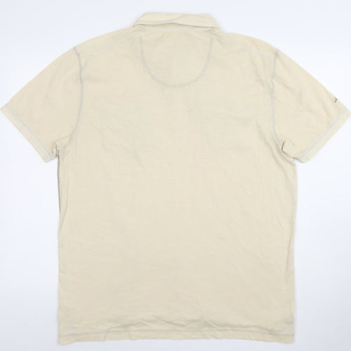Marks and Spencer North Coast Beige Cotton Short Sleeve Polo Shirt Men’s L