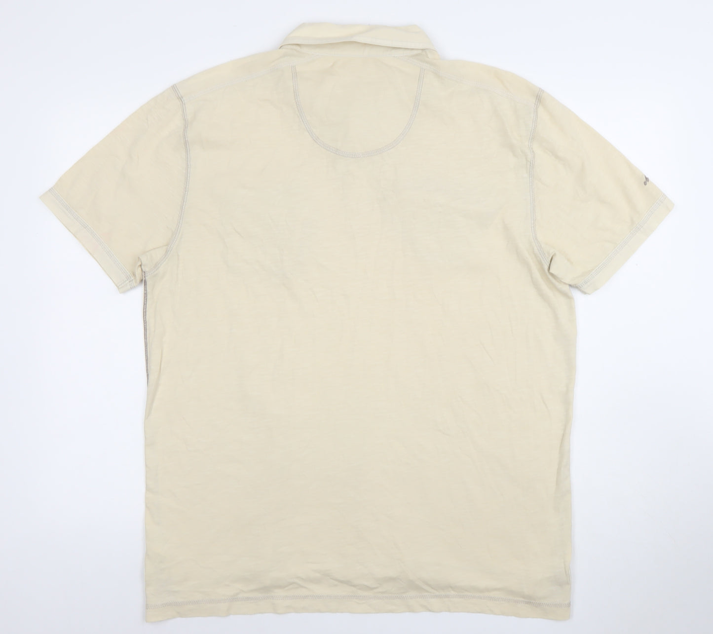 Marks and Spencer North Coast Beige Cotton Short Sleeve Polo Shirt Men’s L