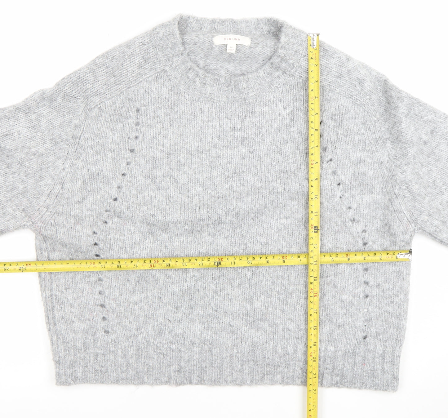 Marks and Spencer Per Una Women Grey Knit Alpaca Blend Jumper M