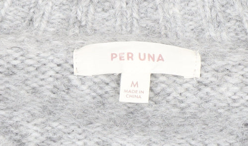 Marks and Spencer Per Una Women Grey Knit Alpaca Blend Jumper M