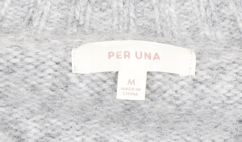 Marks and Spencer Per Una Women Grey Knit Alpaca Blend Jumper M