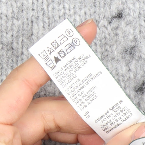 Marks and Spencer Per Una Women Grey Knit Alpaca Blend Jumper M
