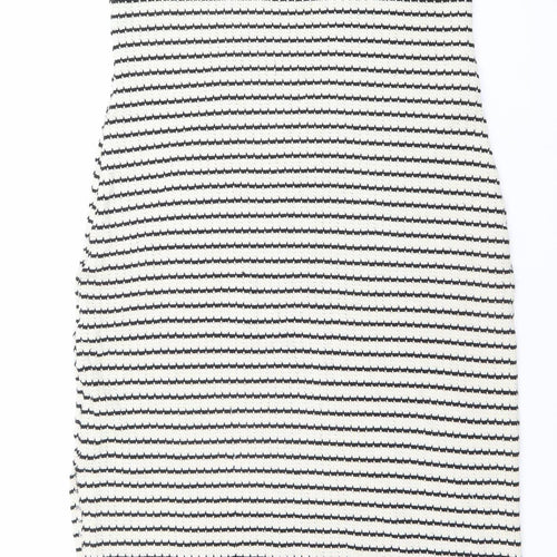 MNG Women's Black White Striped Slip Dress Size 12 Summer Knit