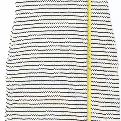 MNG Women's Black White Striped Slip Dress Size 12 Summer Knit