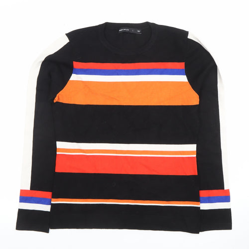 Karen Millen Women's Multicoloured Striped Knit Long Sleeve Top Size L
