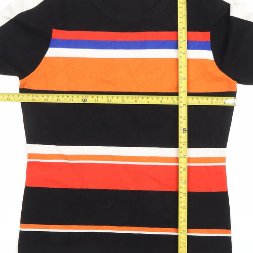 Karen Millen Women's Multicoloured Striped Knit Long Sleeve Top Size L