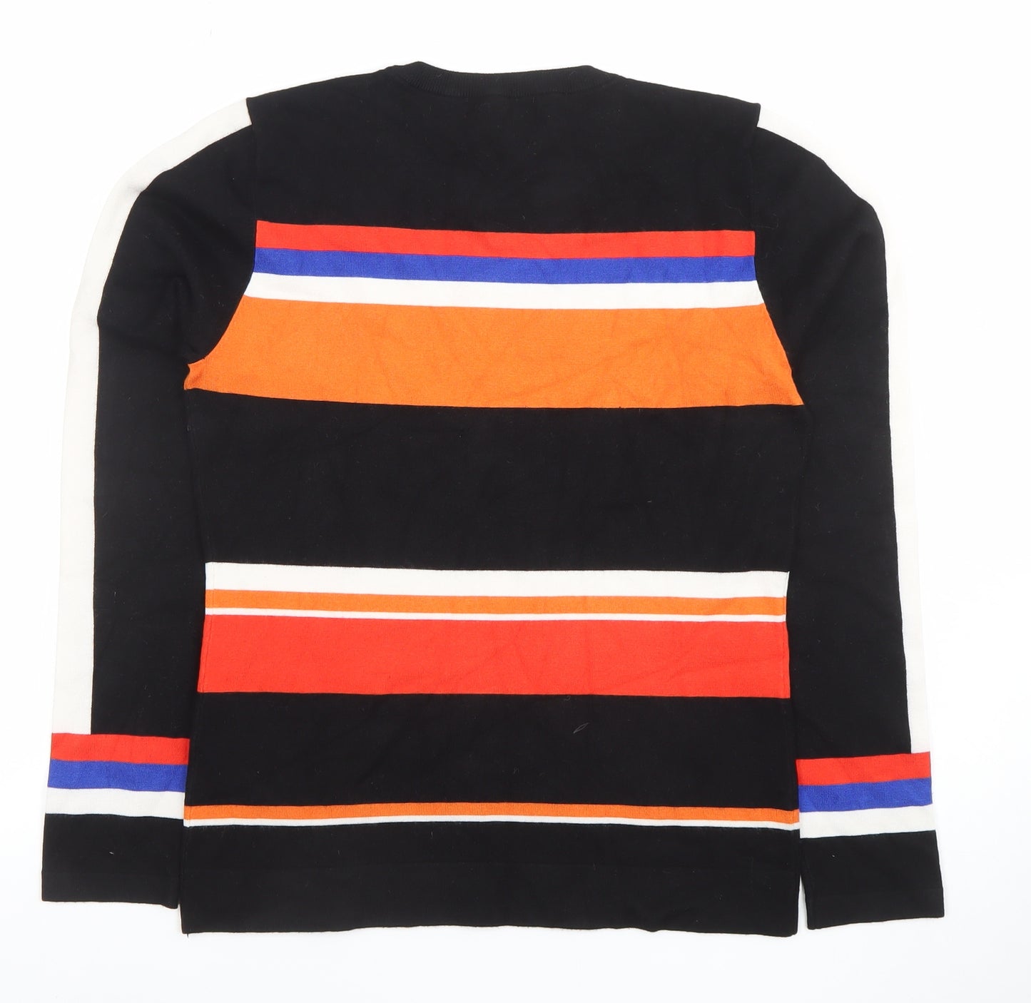 Karen Millen Women's Multicoloured Striped Knit Long Sleeve Top Size L