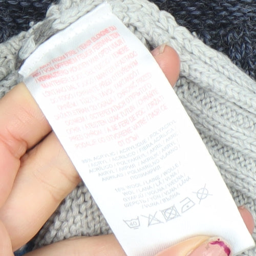 Tokyo Laundry Mens Grey Fair Isle Wool Blend Pullover Jumper M