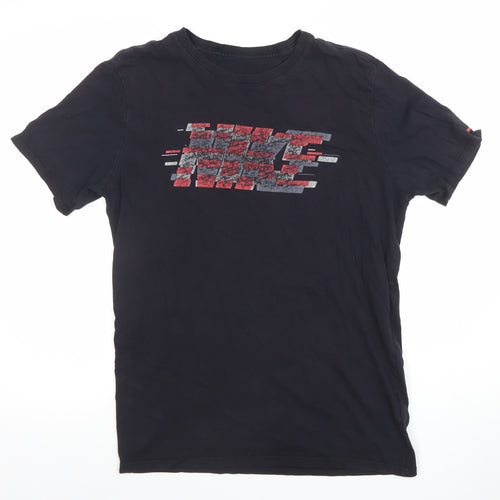 Nike Men's Black Graphic Sports T-Shirt Size L Cotton Regular Fit