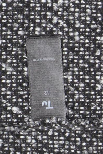 Tu Women’s Grey Checked Mid-Length Polyester Overcoat Size 12