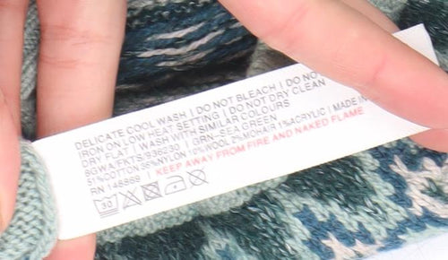 Fat Face Women's Green Fair Isle Knit Jumper Size 10