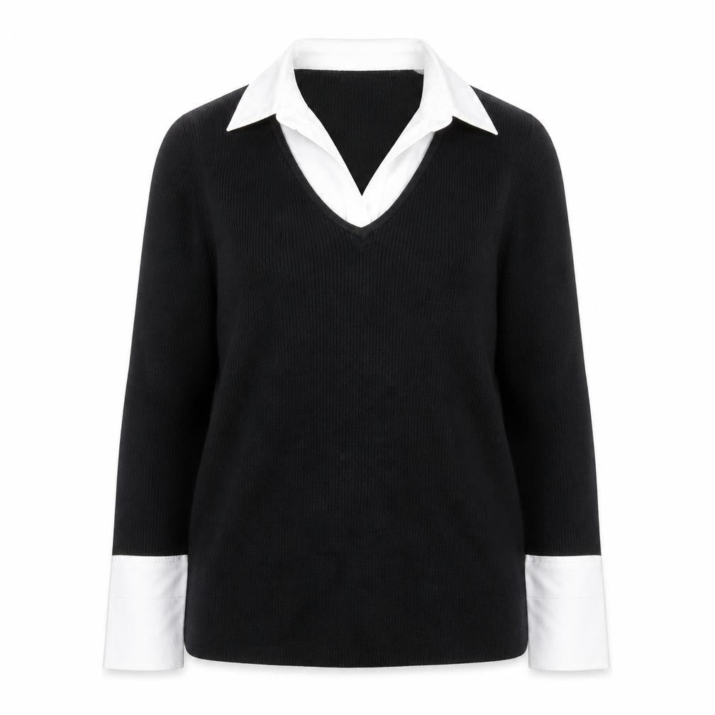 Debbie Morgan Womens Black V-Neck Knit Jumper XL