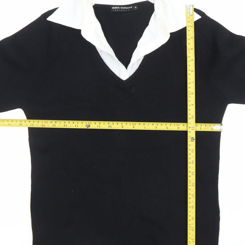 Debbie Morgan Womens Black V-Neck Knit Jumper XL