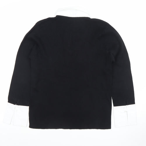 Debbie Morgan Womens Black V-Neck Knit Jumper XL