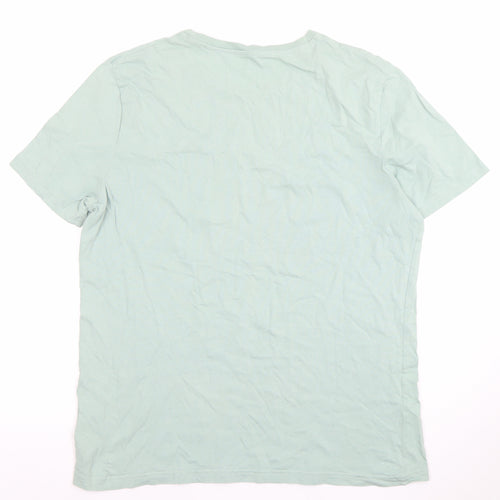 Marks and Spencer Men's Green California Graphic Regular Fit T-Shirt L