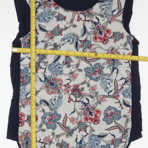 Oasis Womens Multicoloured Floral Sleeveless Tunic Blouse M