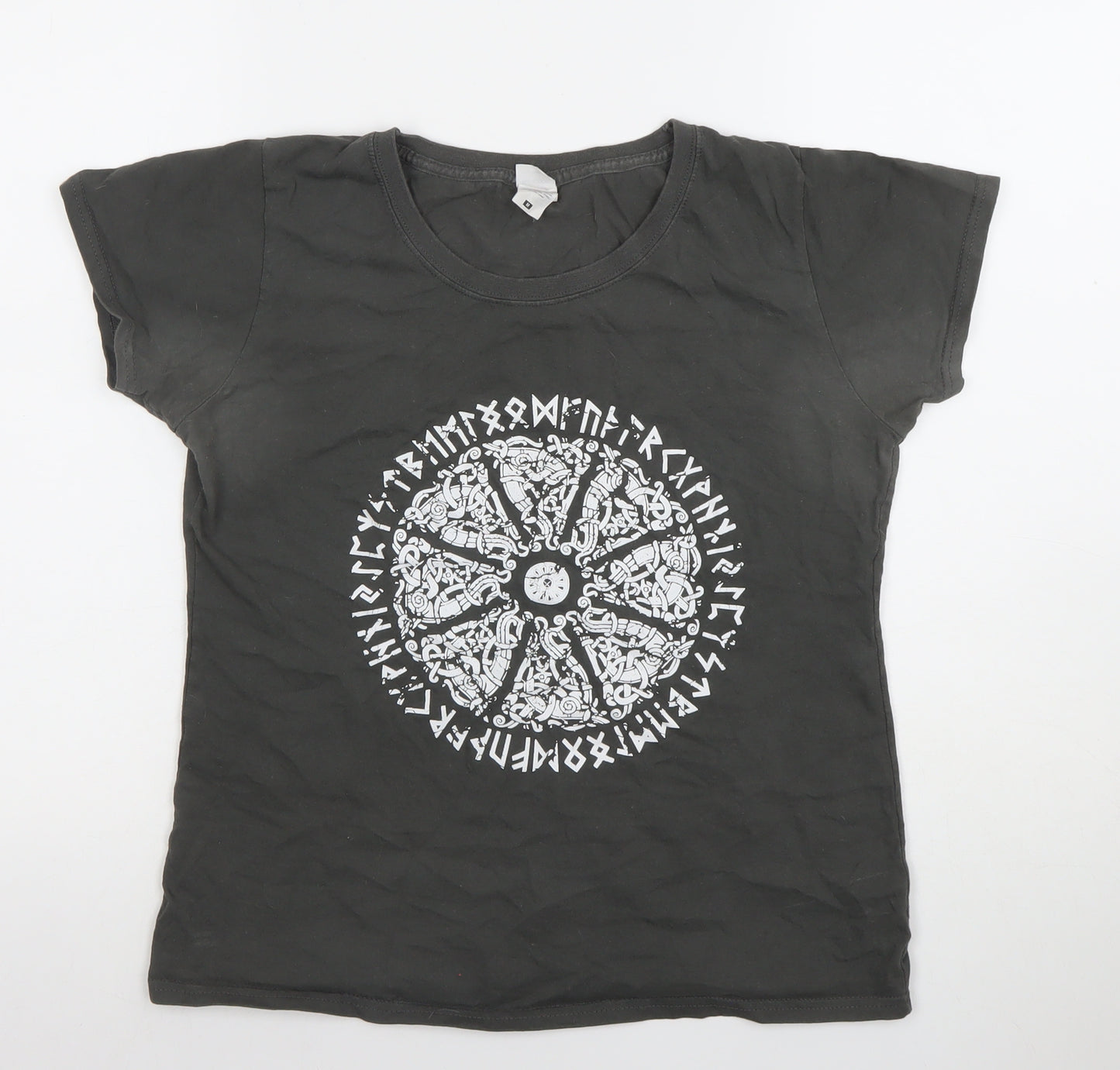 Fruit of the Loom Womens Black Graphic Cotton T-Shirt M