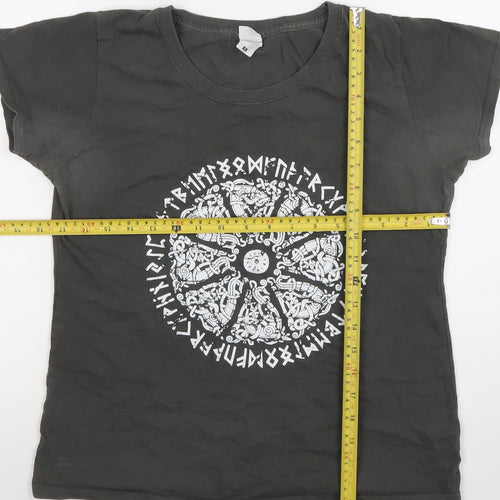Fruit of the Loom Womens Black Graphic Cotton T-Shirt M