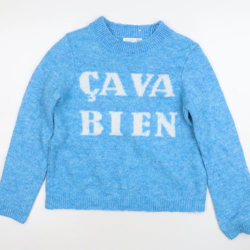 Primark Women Blue 2XS Crew Neck Pullover Jumper