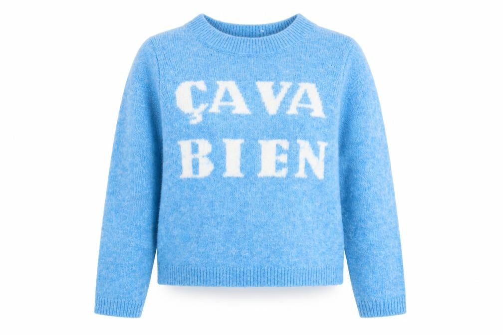 Front view of Primark Women Blue 2XS Crew Neck jumper