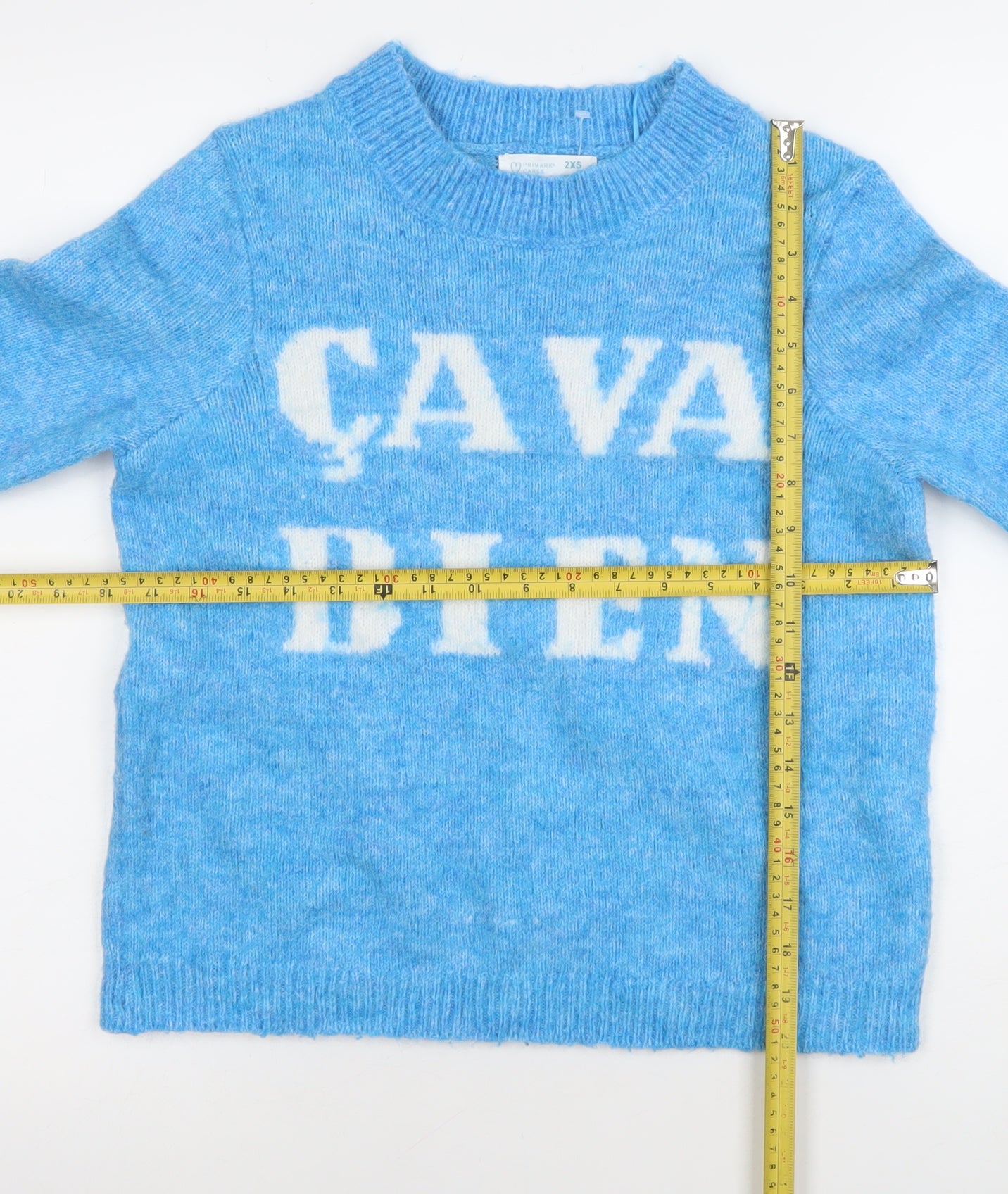 Primark Women Blue 2XS Crew Neck Pullover Jumper