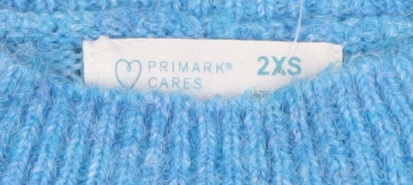 Primark Women Blue 2XS Crew Neck Pullover Jumper