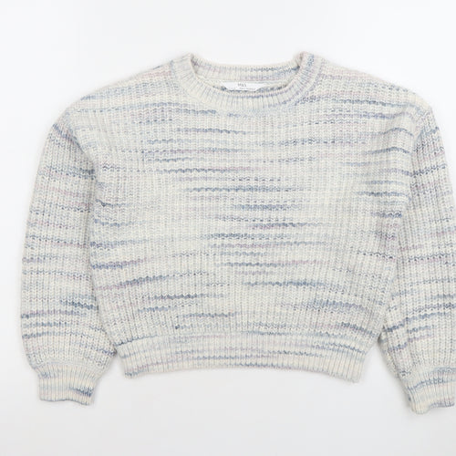 Marks and Spencer Girls Multicoloured Knit Pullover Jumper 9-10 Years