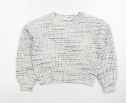 Marks and Spencer Girls Multicoloured Knit Pullover Jumper 9-10 Years