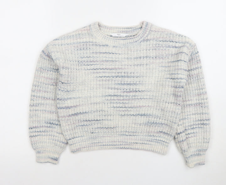 Marks and Spencer Girls Multicoloured Knit Pullover Jumper 9-10 Years