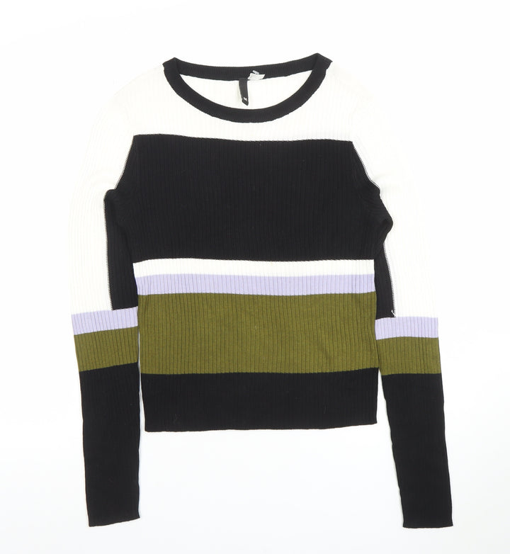 H&M Divided Women's Multicoloured Knit Long Sleeve Top M
