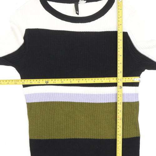 H&M Divided Women's Multicoloured Knit Long Sleeve Top M