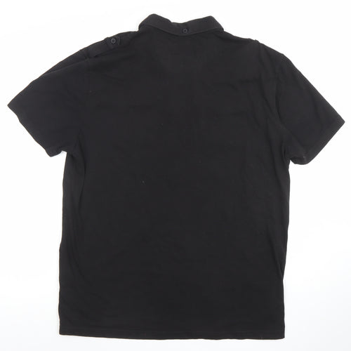 Firetrap Men’s Black 2XL Short Sleeve Cotton Blend Polo Shirt