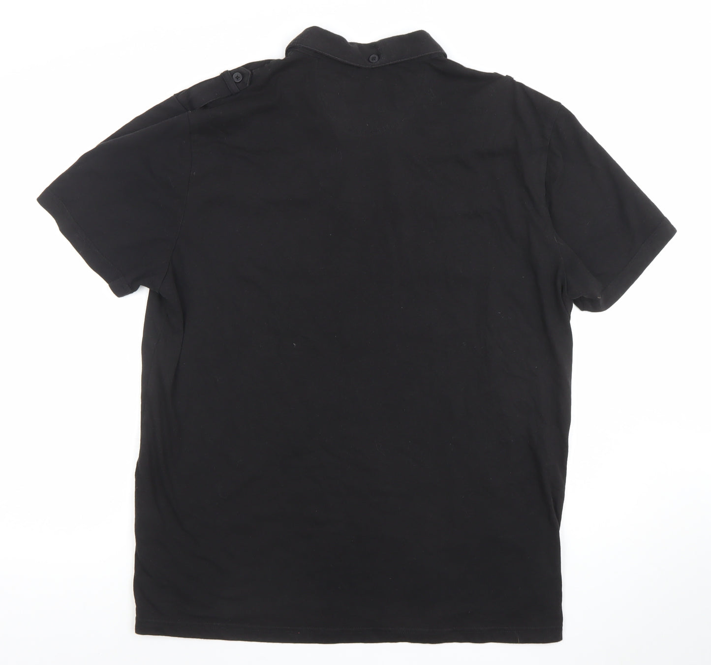 Firetrap Men’s Black 2XL Short Sleeve Cotton Blend Polo Shirt