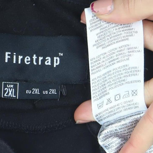 Firetrap Men’s Black 2XL Short Sleeve Cotton Blend Polo Shirt