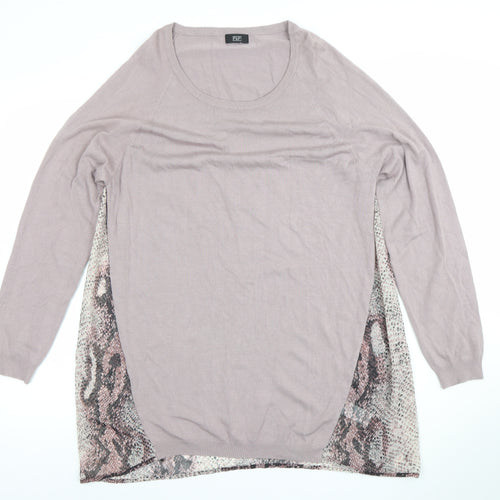 F&F Women’s Purple Snake Print Long Sleeve Tunic Top Size 18