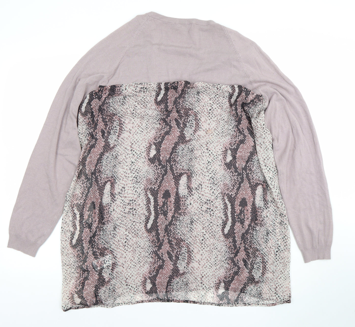 F&F Women’s Purple Snake Print Long Sleeve Tunic Top Size 18