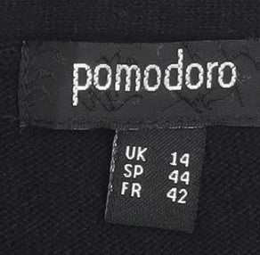 Pomodoro Women’s Black Striped Knit Jumper Dress Size 14