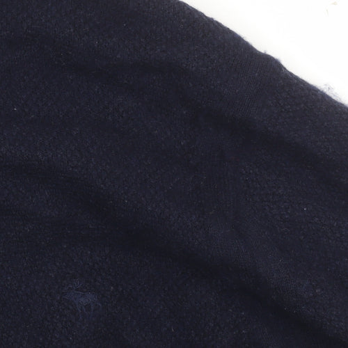 Abercrombie & Fitch Men’s Blue Cotton Merino Long Sleeve Polo L