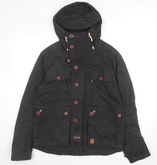 Next Men's Black Hooded Cotton Parka Jacket Size M Casual