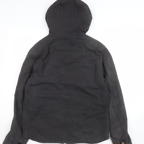 Next Men's Black Hooded Cotton Parka Jacket Size M Casual