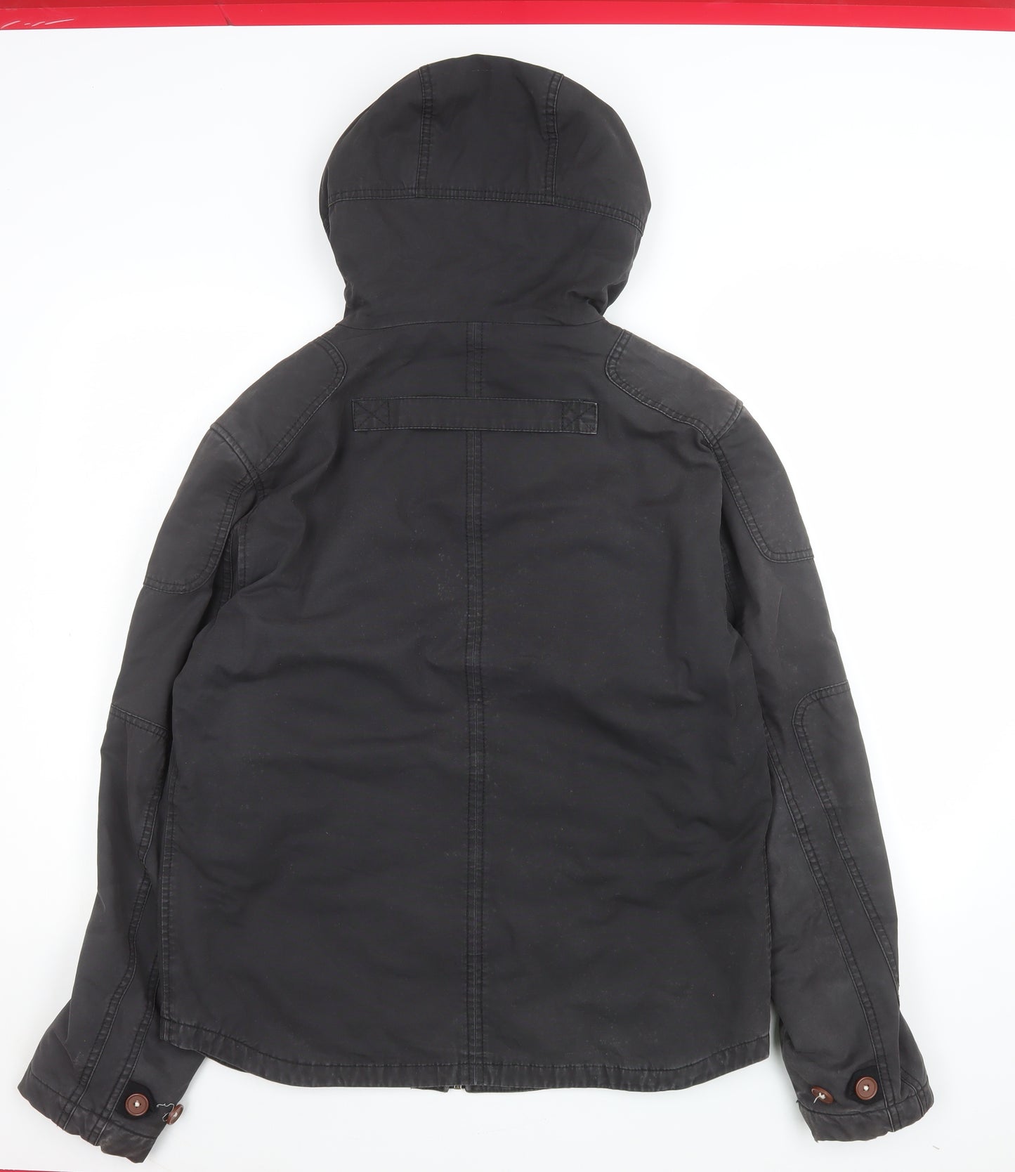 Next Men's Black Hooded Cotton Parka Jacket Size M Casual