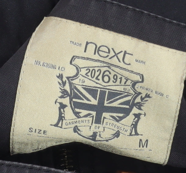 Next Men's Black Hooded Cotton Parka Jacket Size M Casual