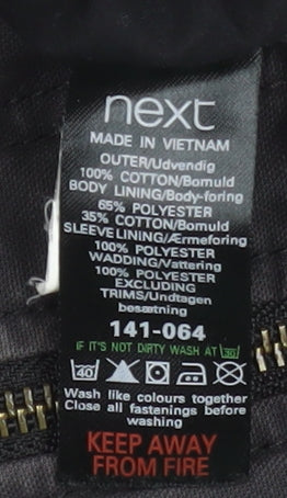 Next Men's Black Hooded Cotton Parka Jacket Size M Casual