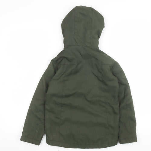 Jack & Jones Boys Green Colourblock Hooded Puffer Jacket 8 Years
